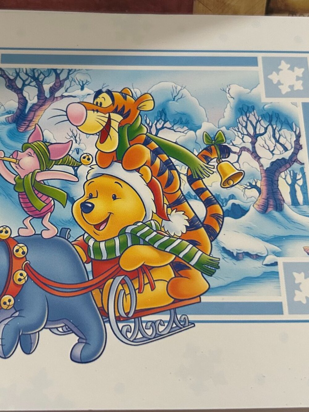 Lot of 7 Vintage Disney Winnie the Pooh Christmas Cards Eeyore Sleigh